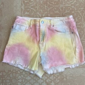 Vigoss Tie Dye Ace High Rise frayed hem Shorts excellent used condition